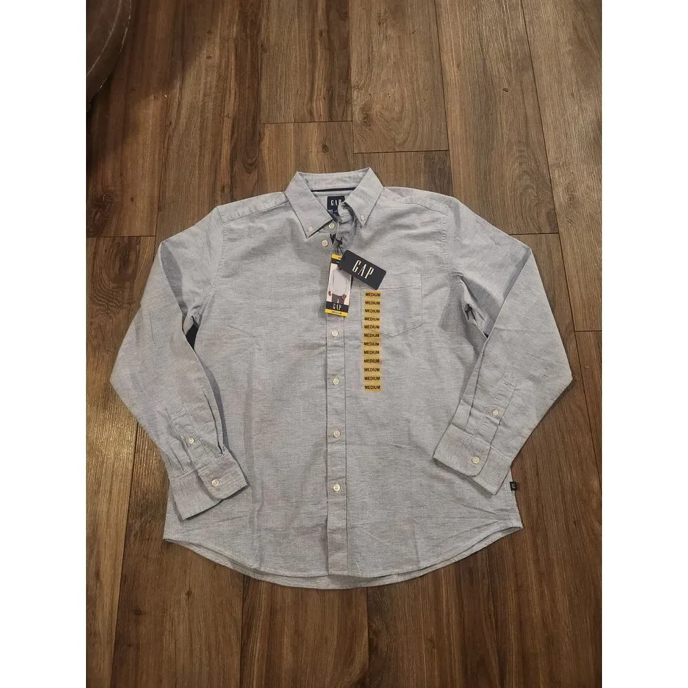 New! Gap‎ Blue Oxford Longsleeve Button Down Shirt Men's Size Large